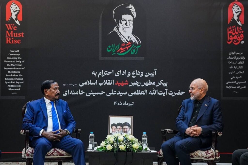 قالیباف، رئیس مجلس بنگلادش، پیروزی ملت ایران، هیمنه آمریکا، شکست آمریکا، رژیم صهیونیستی، جنگ رمضان، دیدار سیاسی، مقاومت ایران، حافظ الدین احمد